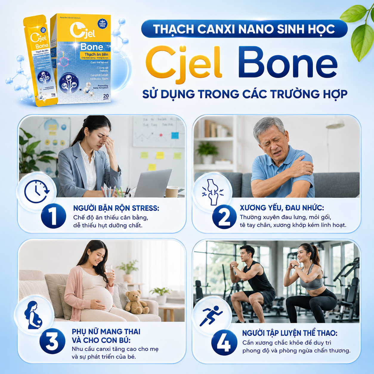 Cjel Bone sử dụng trong các trường hợp
